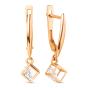 Серьги с танцующим фианитом из золота ДИНАСТИЯ 015062-1100