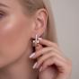 Золотые серьги с фианитом ДИНАСТИЯ 016982-1102