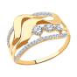 Золотое кольцо с фианитом SOKOLOV 017505