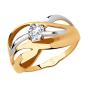 Золотое кольцо с фианитом SOKOLOV 018212