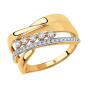 Золотое кольцо с фианитом SOKOLOV 018304