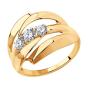 Золотое кольцо с фианитом SOKOLOV 018507