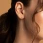 Золотые серьги-цепочки с фианитом ДИНАСТИЯ 019962-1102 Золотые серьги-цепочки с фианитом ДИНАСТИЯ 019962-1102