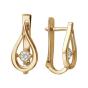 Серьги с танцующим фианитом из золота ЭСТЭТ 01С117958