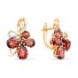 Золотые серьги с гранатом и фианитом МАСТЕР БРИЛЛИАНТ 02-1-645-0301-011