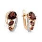 Золотые серьги с гранатом и фианитом МАСТЕР БРИЛЛИАНТ 02-1-648-03