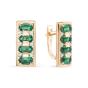 Золотые серьги с изумрудом гидротермальным и фианитом МАСТЕР БРИЛЛИАНТ 02-1-661-14