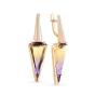 Золотые серьги с аметрином и фианитом МАСТЕР БРИЛЛИАНТ 02-2-248-1701-011