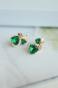 Золотые серьги с изумрудом гидротермальным ПЛАТИНА 02-3021-00-208-