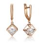Золотые серьги с кристаллом swarovski ПЛАТИНА 02-4343-00-501-1110-38
