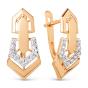 Золотые серьги с фианитом ДИНАСТИЯ 025772-1102