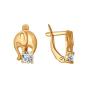 Золотые серьги с фианитом SOKOLOV 026519