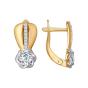 Золотые серьги с фианитом SOKOLOV 027150