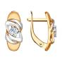 Золотые серьги с фианитом SOKOLOV 027585
