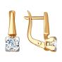Золотые серьги с фианитом SOKOLOV 027600