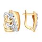 Золотые серьги с фианитом ИНВЕСТ 027605