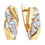 Золотые серьги с фианитом SOKOLOV 028016