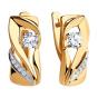 Золотые серьги с фианитом SOKOLOV 028273