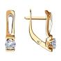 Золотые серьги с фианитом SOKOLOV 028445 Золотые серьги с фианитом SOKOLOV 028445