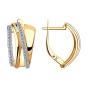 Золотые серьги с фианитом SOKOLOV 028558
