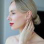 Золотые серьги с аметистом и фианитом ДИНАСТИЯ 033772-1342