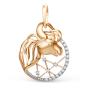 Золотая подвеска знак зодиака с фианитом ДИНАСТИЯ 101198-1102