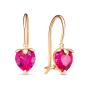 Золотые серьги с рубиновым корундом DEL'TA 1202234