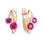 Золотые серьги с рубиновым корундом DEL'TA 1202306