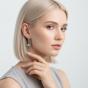 Длинные серьги из белого золота с фианитом ДАРИНА 1с40519