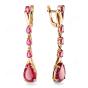 Золотые длинные серьги с рубиновым корундом и фианитом БОЛЬШАКОВ 2-323
