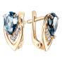 Золотые серьги с топазом и фианитом БОЛЬШАКОВ 2-655т