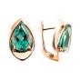 Золотые серьги с изумрудом гидротермальным БОЛЬШАКОВ 2-773и