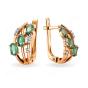 Золотые серьги с бриллиантом и изумрудом АЛЕКСАНДРА 2020728