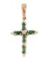 Золотая подвеска с изумрудом гидротермальным и изумрудом МИРИАДА 2030007