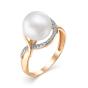 Золотое кольцо с жемчугом и фианитом DEFLEUR 21402A1