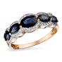 Золотое кольцо с бриллиантом и сапфиром АЛЕКСАНДРА 3011120