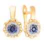 Золотые серьги с бриллиантом и сапфиром АЛЕКСАНДРА 3021425