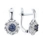 Серьги из белого золота с бриллиантом и сапфиром АЛЕКСАНДРА 3021425б