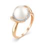 Золотое кольцо с жемчугом и фианитом DEFLEUR 31054A1