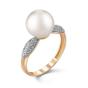 Золотое кольцо с жемчугом и фианитом DEFLEUR 31074A1 Золотое кольцо с жемчугом и фианитом DEFLEUR 31074A1