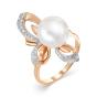 Золотое кольцо с жемчугом и фианитом DEFLEUR 31156A1