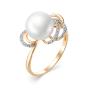 Золотое кольцо с жемчугом и фианитом DEFLEUR 31307A1