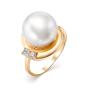 Золотое кольцо с жемчугом и фианитом DEFLEUR 31312A1 Золотое кольцо с жемчугом и фианитом DEFLEUR 31312A1