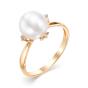 Золотое кольцо с жемчугом и фианитом DEFLEUR 31349A1