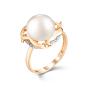 Золотое кольцо с жемчугом и фианитом DEFLEUR 31396A1