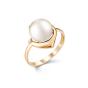 Золотое кольцо с жемчугом и фианитом DEFLEUR 31398A1