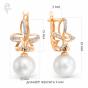 Золотые серьги с жемчугом и фианитом DEFLEUR 32057A1