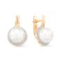 Золотые серьги с жемчугом и фианитом DEFLEUR 32353A1