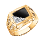 Мужская печатка из золота с ониксом и фианитом АТОЛЛ 4130