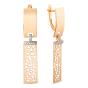 Золотые длинные серьги с фианитом ДИНАСТИЯ 502882-1102